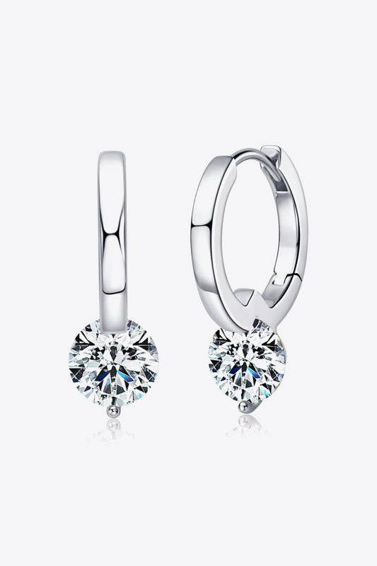 Boucles d'oreilles pendantes en argent sterling 925 moissanite 2 carats