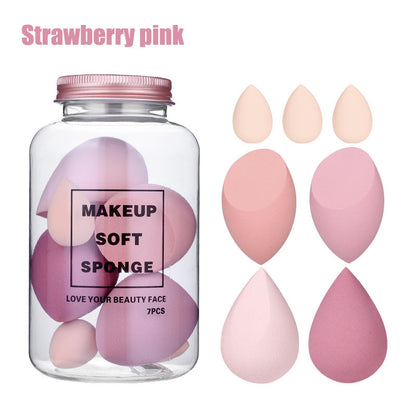 7-Piece Beauty Egg Set: Makeup Puff & Drift Bottle - Enhance Your Look!