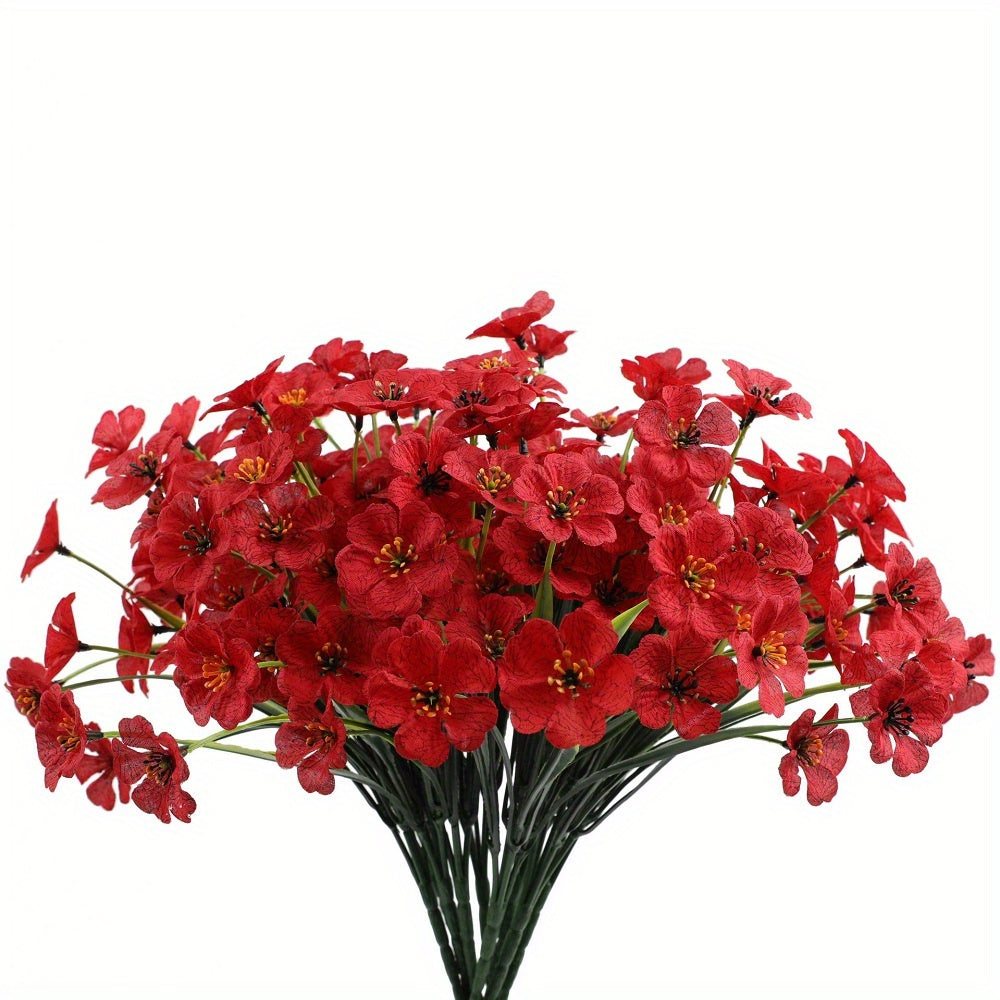 8 Bundles of UV-Resistant Artificial Flowers - Perfect for Outdoor & Indoor Decorations!