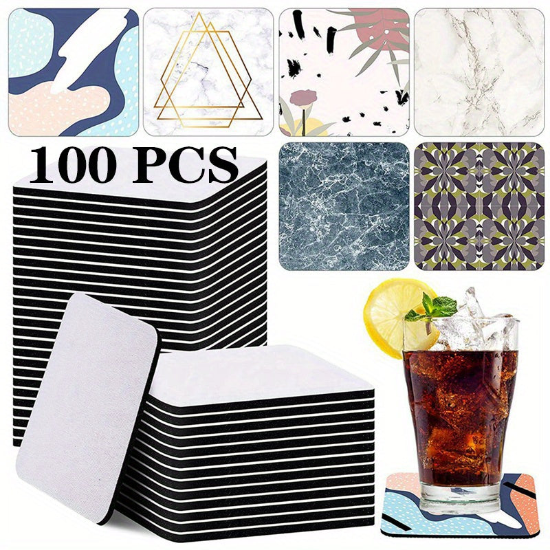 Square Sublimation Coaster Sublimation Blank Cup Mat Blank Rubber Coasters Heat Transfer Cup Mat Blank Cup Mat