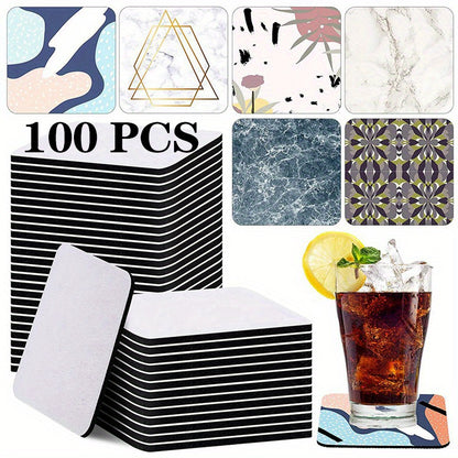 Square Sublimation Coaster Sublimation Blank Cup Mat Blank Rubber Coasters Heat Transfer Cup Mat Blank Cup Mat