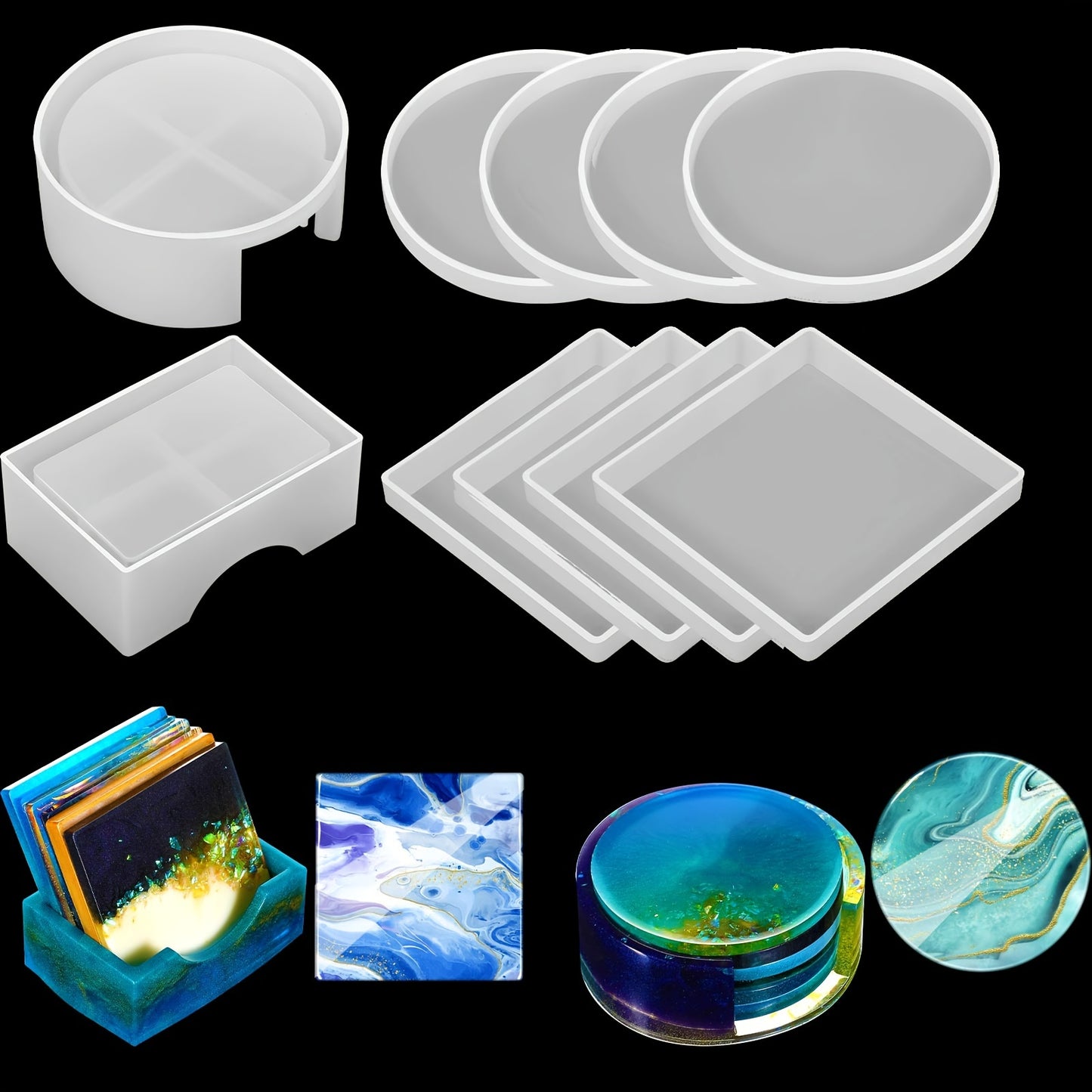 5pcs/Set Resin Molds - Perfect for Home Decorations & Storage Boxes!