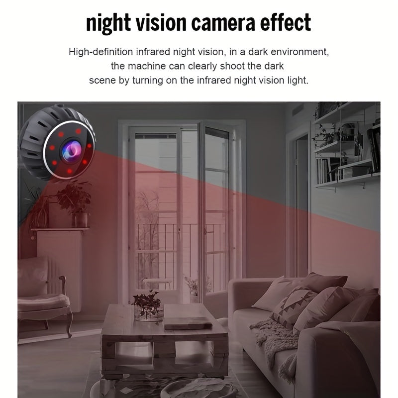 X10 WiFi Mini Camera with Night Vision, HD Webcam, 1080p Video Recording, Motion Detection, and Home Security Surveillance