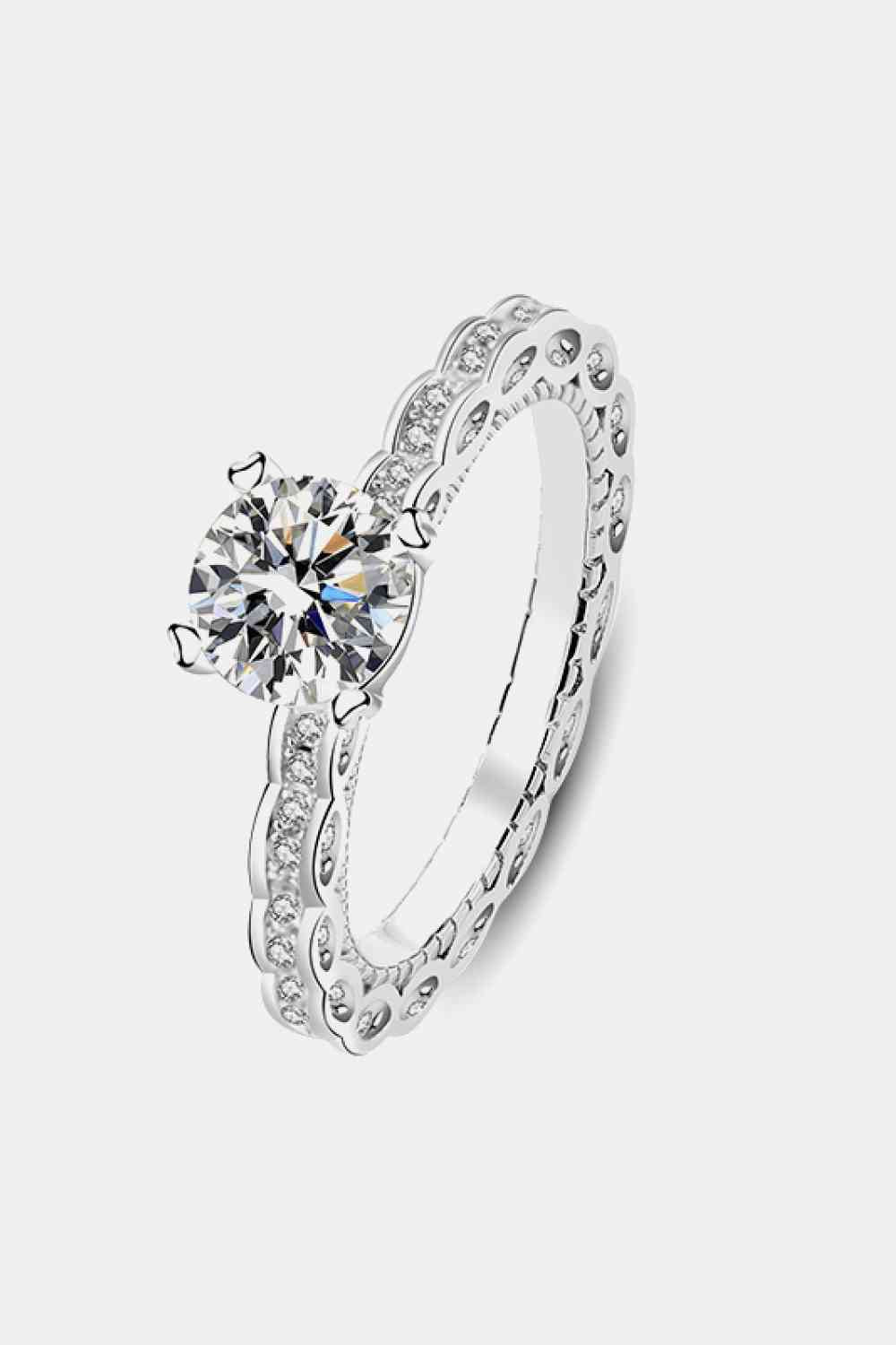 Bague en argent sterling 925 moissanite 1 carat