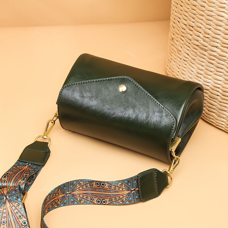 Vintage Style Shoulder Bag, Simple Flap Purse With Removable Strap, Women's Crossbody Bag (7.4*4.7*4.7) Inch