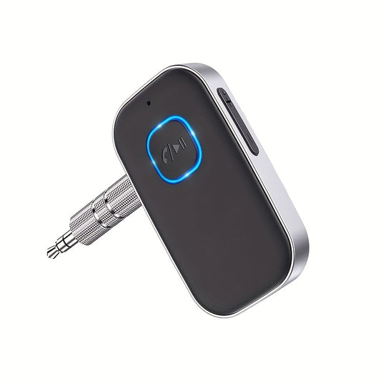 Adaptador inalámbrico BT 5.0 AUX para coche/hogar estéreo/altavoz: reducción de ruido, música/llamadas manos libres, calidad de audio mejorada 