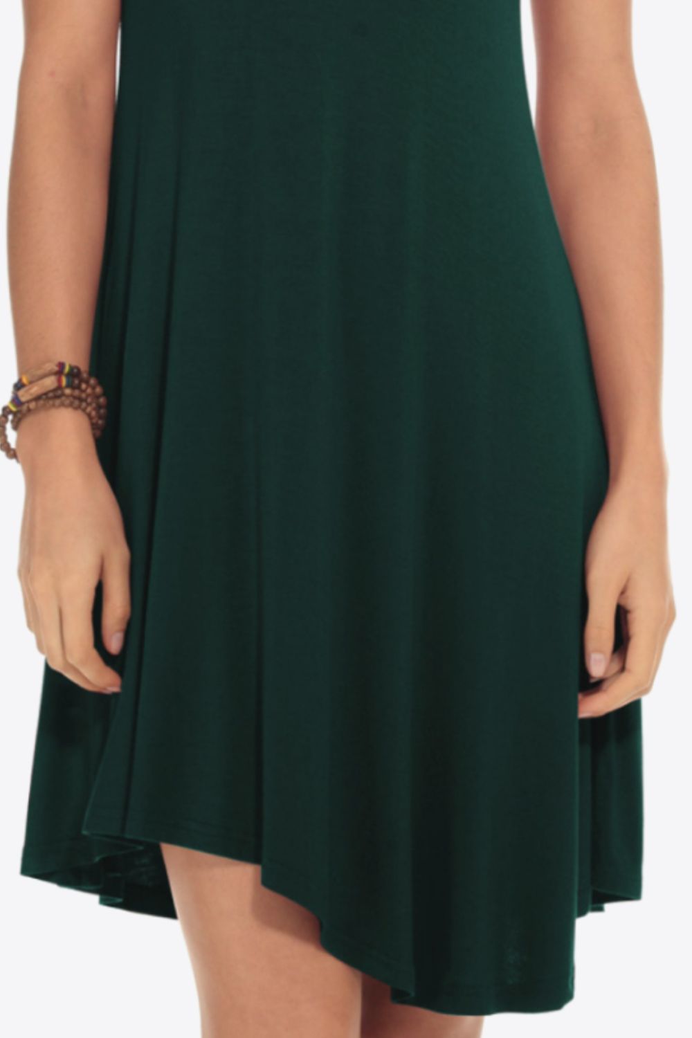 Short Sleeve V-Neck Knee-Length Dress