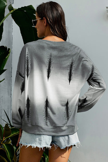 Tie-Dye Drop Shoulder Round Neck Sweatshirt