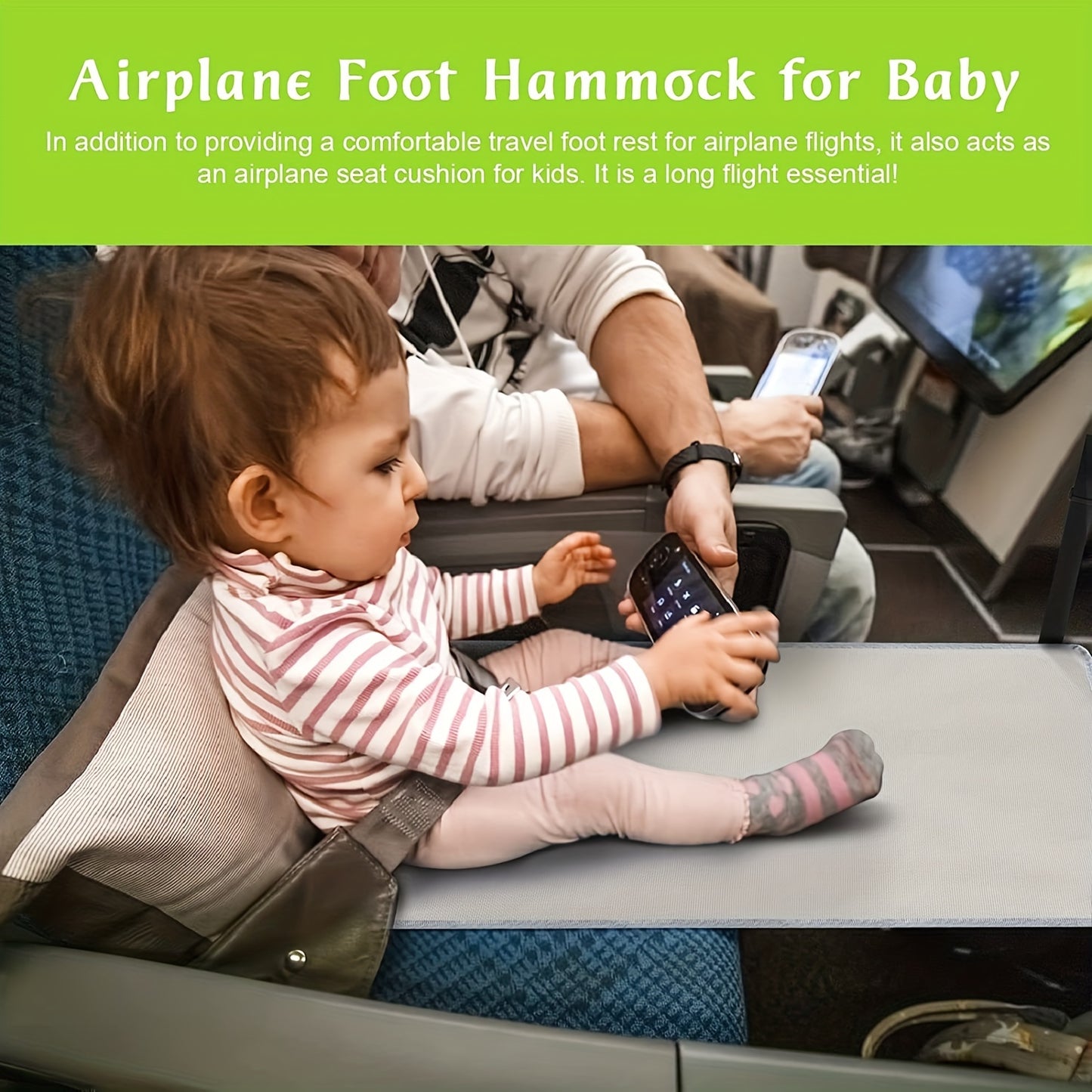 Anti-Slip Airplane Footrest for Kids - Portable Travel Bed with Airplane Seat Extender - Perfect for Toddlers and Babies - Soft and Comfortable - Ideal for Airplane Travel