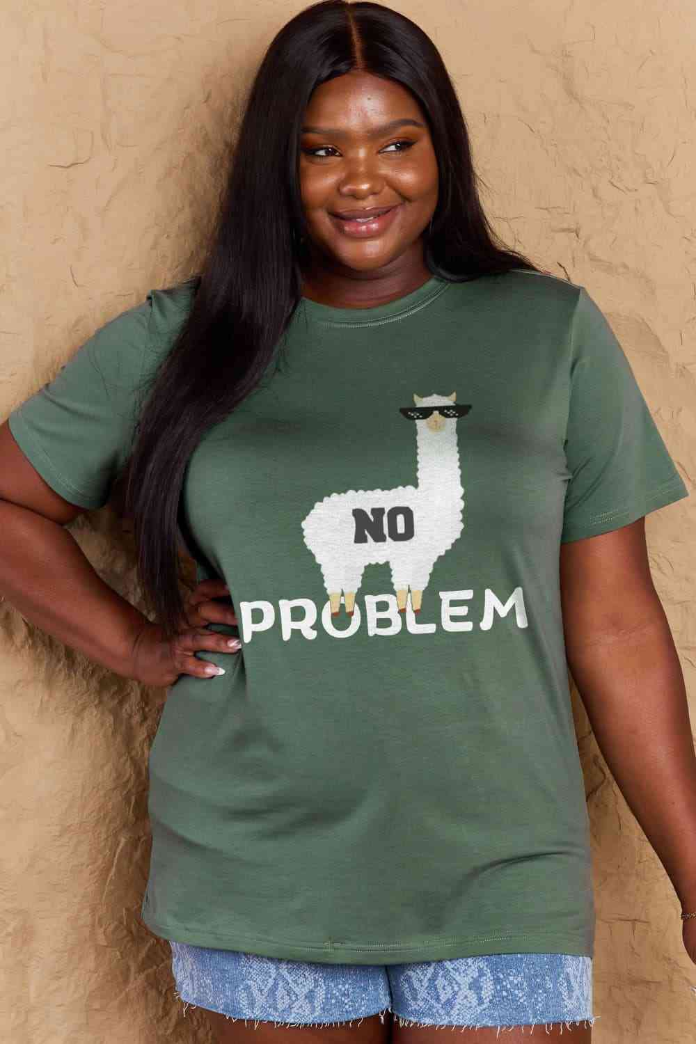 Simply Love Full Size NO PROBLEM Graphic Cotton Tee