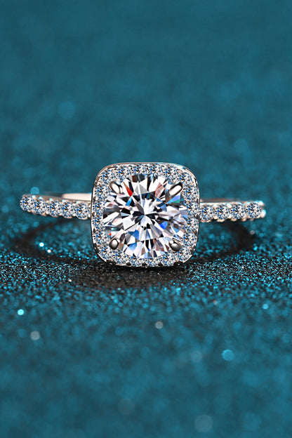 Bague Moissanite Carrée