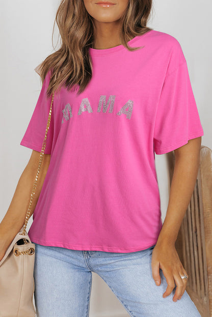 MAMA Graphic Round Neck Tee Shirt