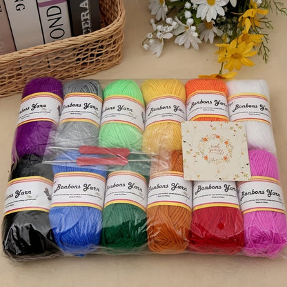 12 rouleaux de fil de chaque couleur – Parfait pour le tricot, l'artisanat fait à la main et plus encore. 