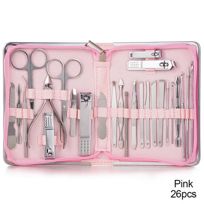 26 pcs Stainless Steel Nail Clippers and Cuticle Nipper Set - Professional Manicure and Pedicure Tools for Perfect Nail Care