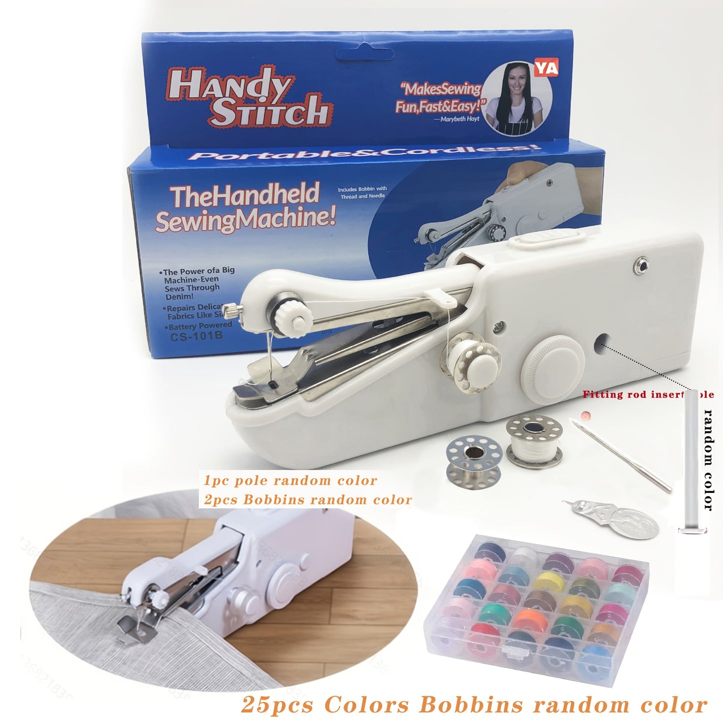 1 Set Handheld Sewing Machine: Perfect for Beginners, Easy to Use, Batteries Not Included!