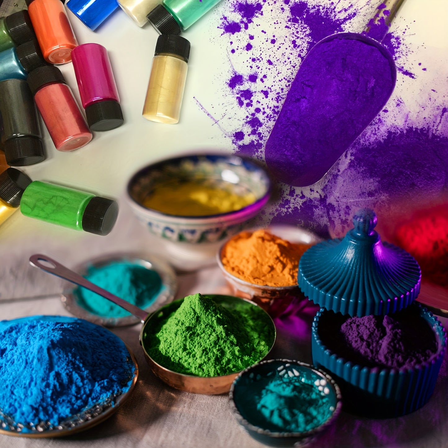 18 pigments de résine époxy nacrés colorés – Parfaits pour la fabrication de savon, la fabrication de bougies, le brillant à lèvres, les bombes de bain et plus encore ! 