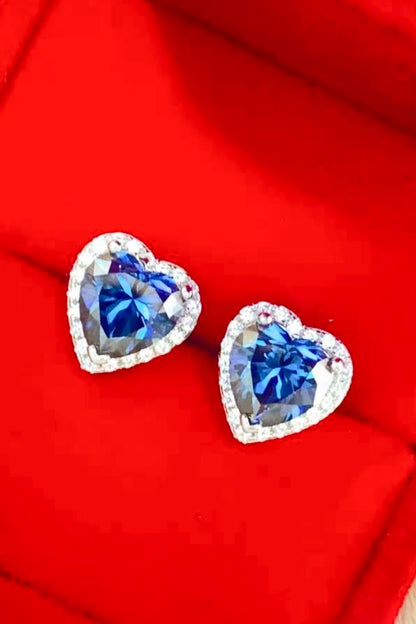 Aretes con forma de corazón de moissanita de 4 quilates