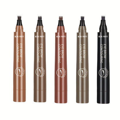 5-Color 4 Split Tips Eyebrow Pen: Long Lasting, Waterproof & Smudge Proof Eyebrow Tint - Easy Apply Color Rendering Pen