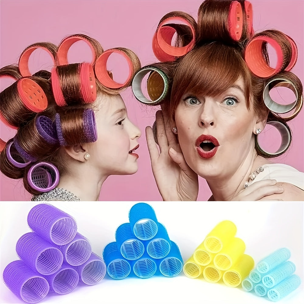 6 pcs Heatless Hair Curlers Set - Self-Grip Hair Rollers for Long, Medium, and Short Hair - Salon-Quality DIY Hair Rollers for Stylish Curls and Waves