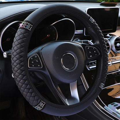 Upgrade Your Car's Interior with a Luxurious Soft Leather Steering Wheel Cover!