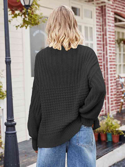 Round Neck Dropped Shoulder Sweater