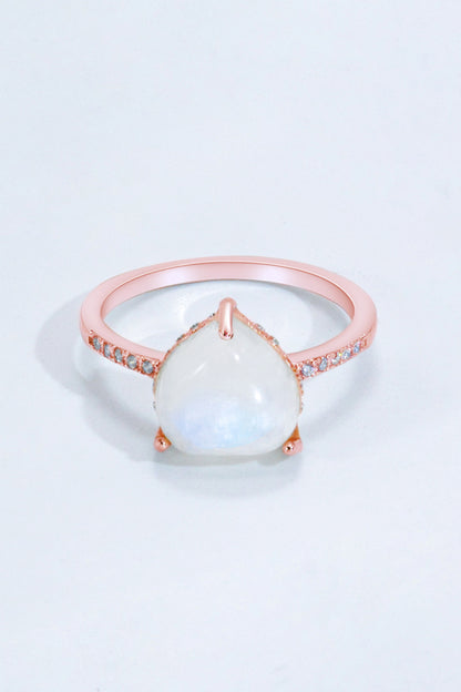 Heart-Shaped Natural Moonstone Ring