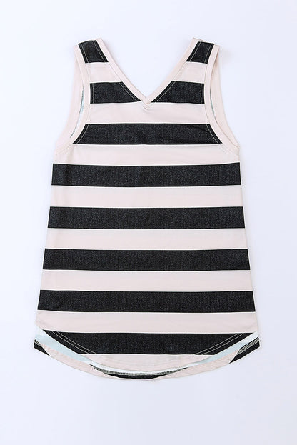 Striped V-Neck Tank