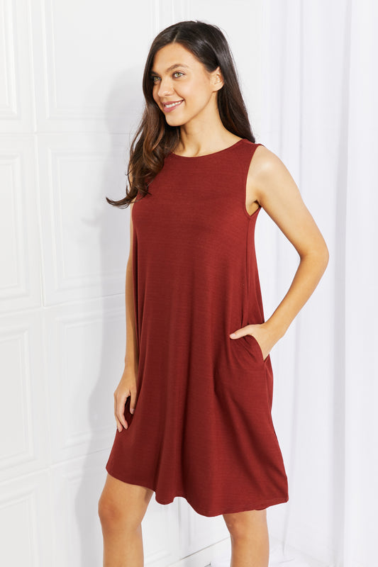 Zenana Swing into Spring Full SIze Sleeveless Dress