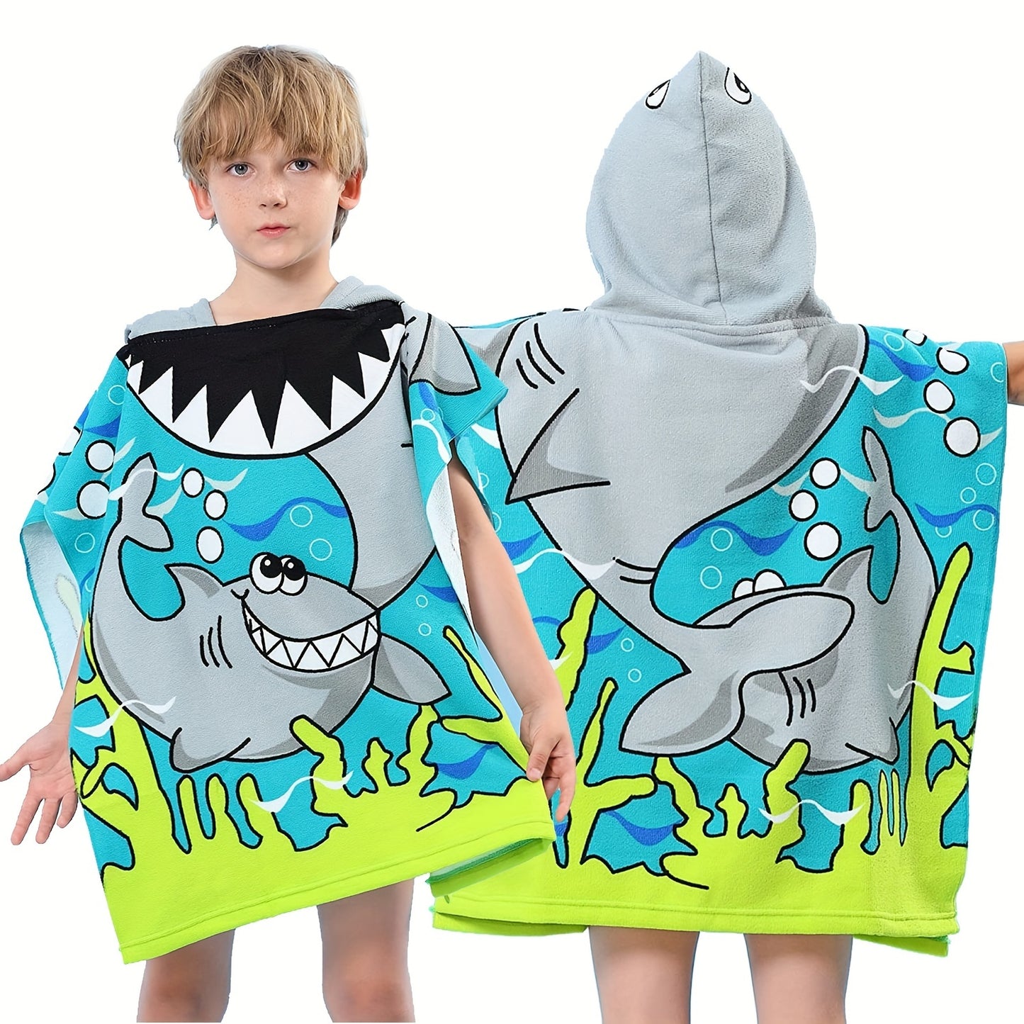 1 serviette de bain cape à capuche super douce et absorbante-séchage rapide pour les enfants! 