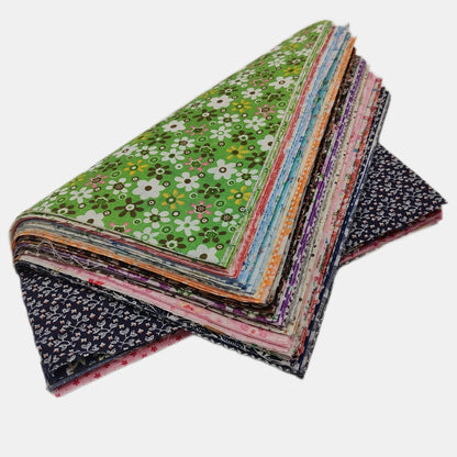 100pcs Handmade Cotton Fabric Patchwork - Multi-Color & Patterned DIY Sewing Fabric for Quilting & Crafting