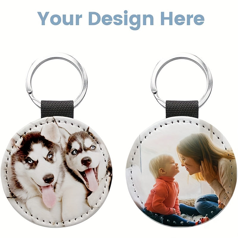 10pcs Sparkling PU Leather Keychains - 12 Heat Transfer Keyrings with Sublimation Blank Keychain Glitter