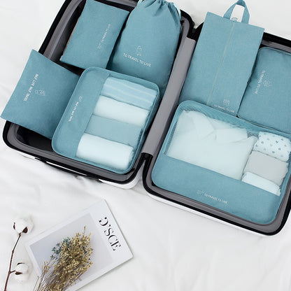 7-Piece Travel Storage Bag Set: Keep Your Clothes & Shoes Organized On-the-Go!