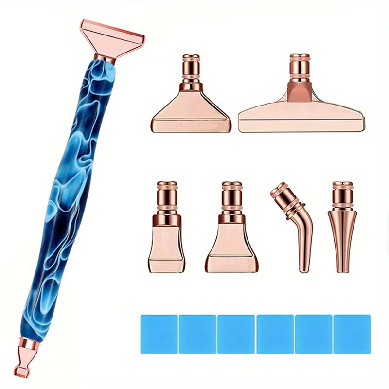 Stylo de peinture diamant ergonomique 14 pièces/ensemble avec pointes métalliques exquises, poignée confortable et 6 argiles à colle-artisanat plus rapide et résultats précis 