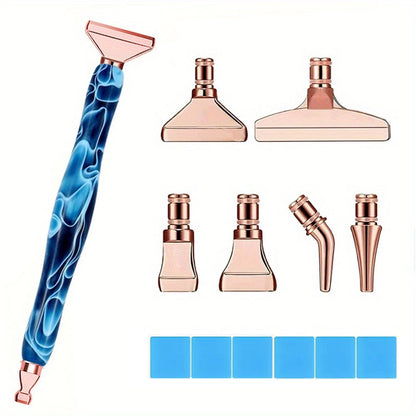 Stylo de peinture diamant ergonomique 14 pièces/ensemble avec pointes métalliques exquises, poignée confortable et 6 argiles à colle-artisanat plus rapide et résultats précis 