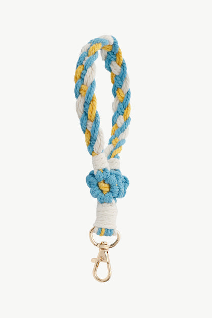 Floral Braided Wristlet Key Chain