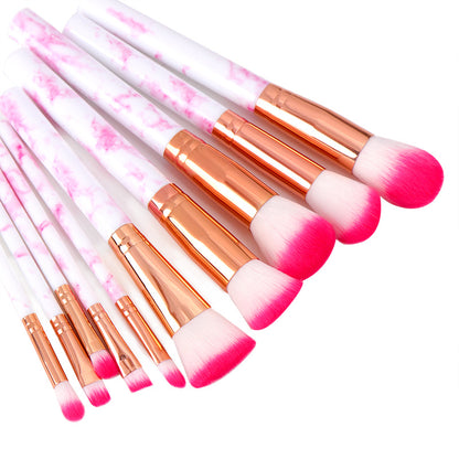 10 Pcs Marble Makeup Brushes