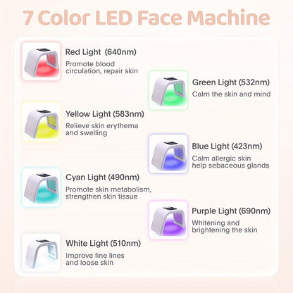 Équipement de spa facial à LED 7 couleurs : transformez votre peau avec des soins de la peau de qualité salon à domicile ! 