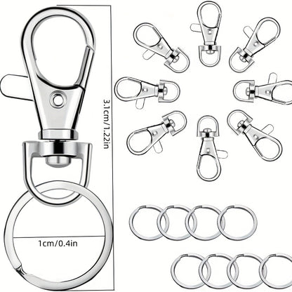 50pcs Key Chain Hooks & Rings Set - Perfect for DIY Hanging Rope Jewelry!