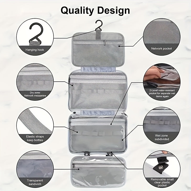 Waterproof Folding Toiletry Bag Multifunctional Wet And Dry Separation Cosmetics Bag Travel Storage Bag