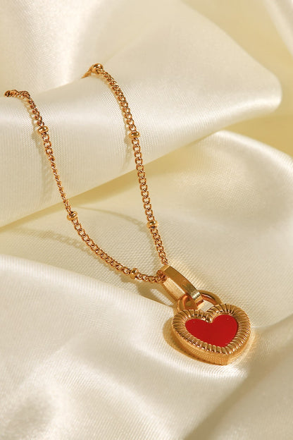 Collier pendentif coeur en acier inoxydable