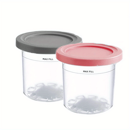 4 Packs/ 2 Packs Ice Cream Pints Cup, Ice Cream Containers With Lids Replacements For Ninja Creami Pints, Safe & Leak Proof Ice Cream Pints Kitchen Accessories For NC301 NC300 NC299AM Series Ice Cream Maker