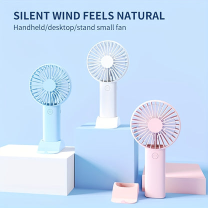 Stay Cool Anywhere: Portable Rechargeable USB Mini Fan with Silent Large Wind