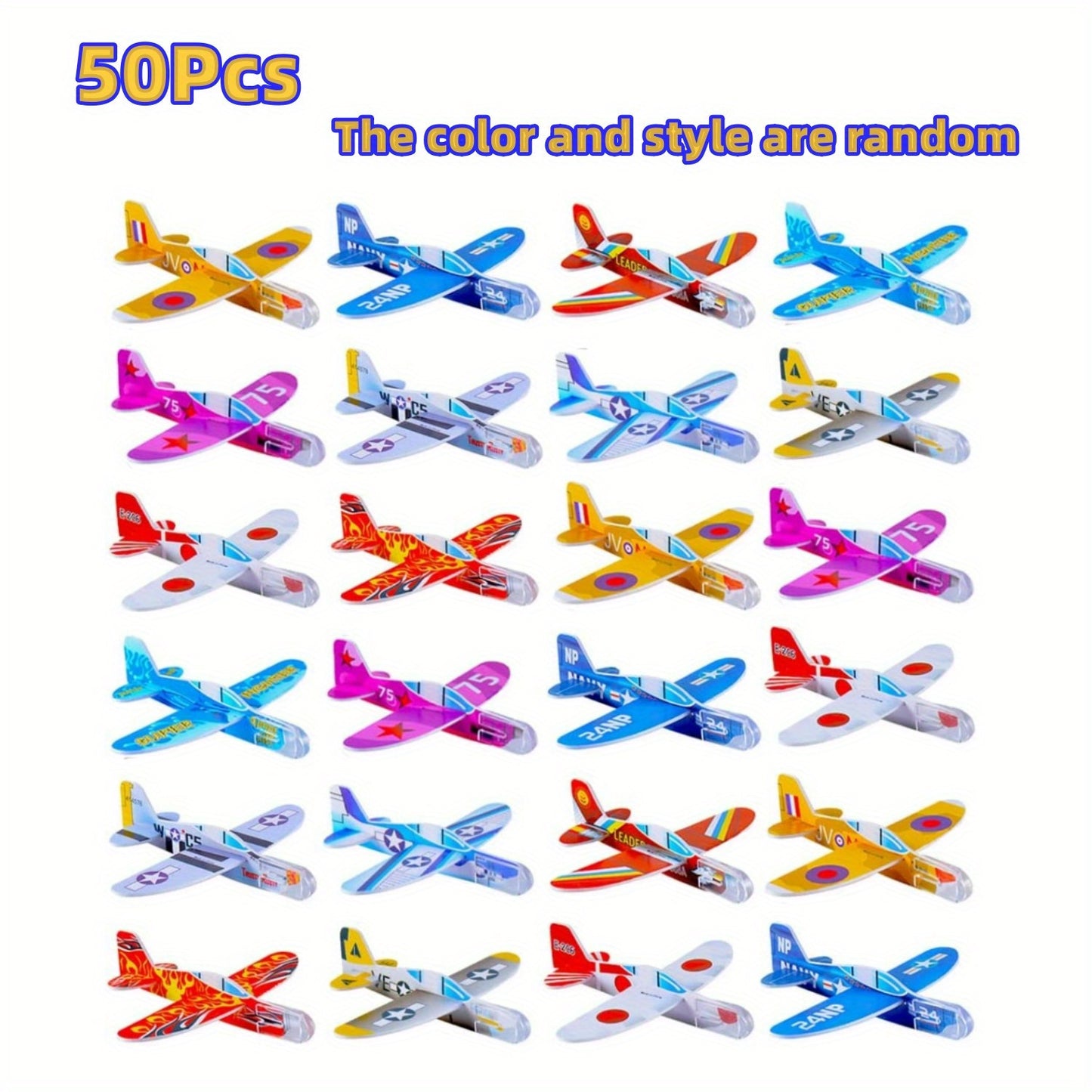 50pcs Foam Gliders Planes: Perfect Party Favors, Goodie Bag Stuffers & Classroom Prizes for Boys & Girls!