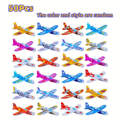 50pcs Foam Gliders Planes: Perfect Party Favors, Goodie Bag Stuffers & Classroom Prizes for Boys & Girls!