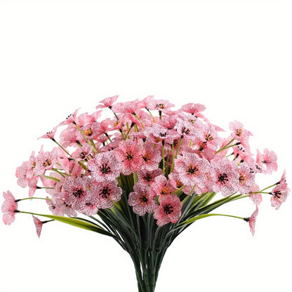 8 Bundles of UV-Resistant Artificial Flowers - Perfect for Outdoor & Indoor Decorations!