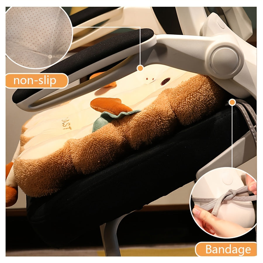 1pc Comfortable Cartoon Toast Seat Cushion - Perfect Anti-Fatigue Pillow for Kids' Home & Office Seating!