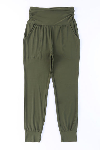 High-Rise Wide Waistband Joggers