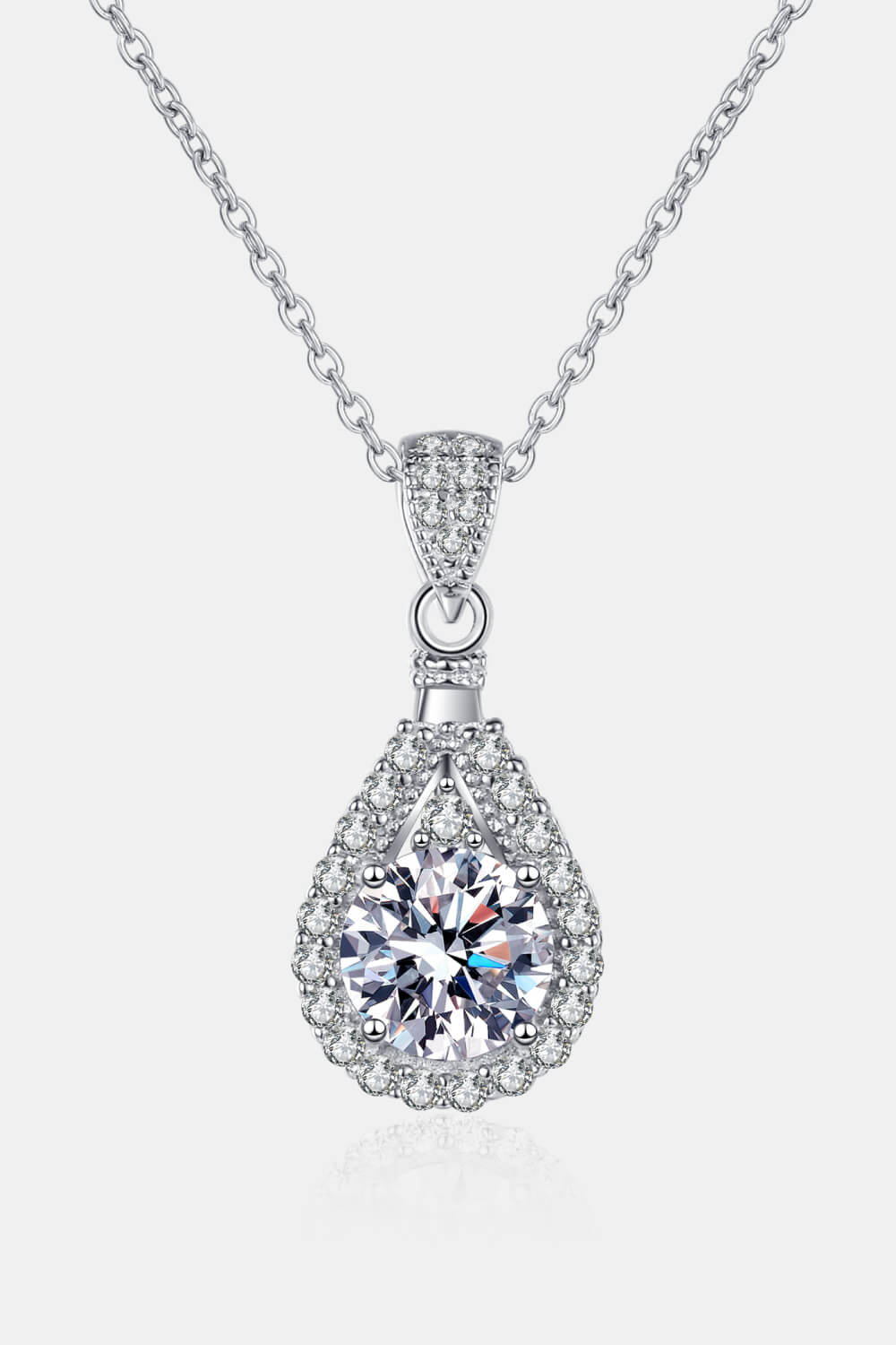 Collier chaîne avec pendentif en forme de larme Moissanite de 1 Carat