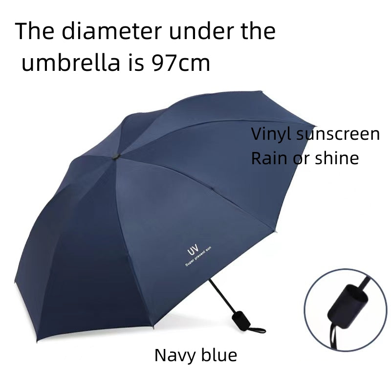 Parapluie en vinyle à 8 os, parapluie pliant manuel pour protection solaire, déplié sous le parapluie 38,1 pouces, parapluie de protection solaire avec revêtement pour femmes et hommes, 