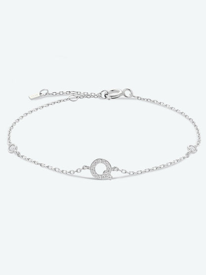 Bracelet en argent sterling 925 avec zircons Q To U